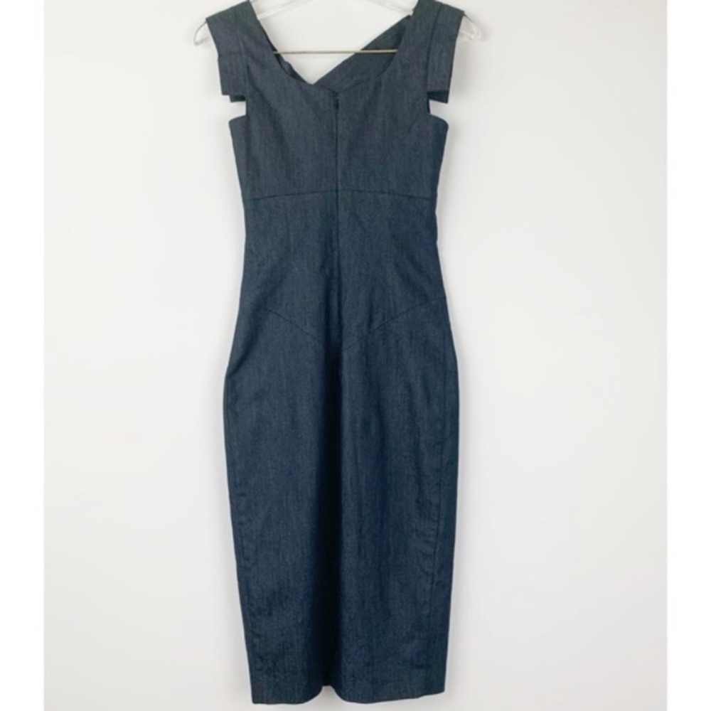 Black Halo Jackie O Denim Chambray Sheath Dress
